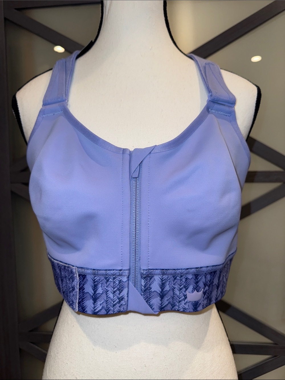 SHEFIT 1Luxe Sports Bra Purple Front Zip Adjustable High Support NWT
